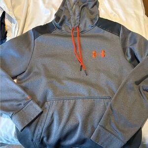 Under Armour Men's Charcoal and Bright Orange Hoodie